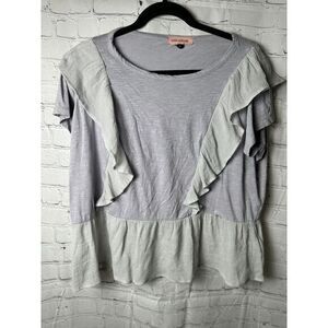 East Adeline Elegant Gray short Sleeve Top Casual Chic Versatile Blouse‎